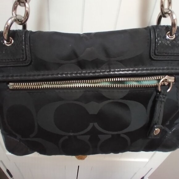 Coach black canvas with leather trim purse - Picture 3 of 11
